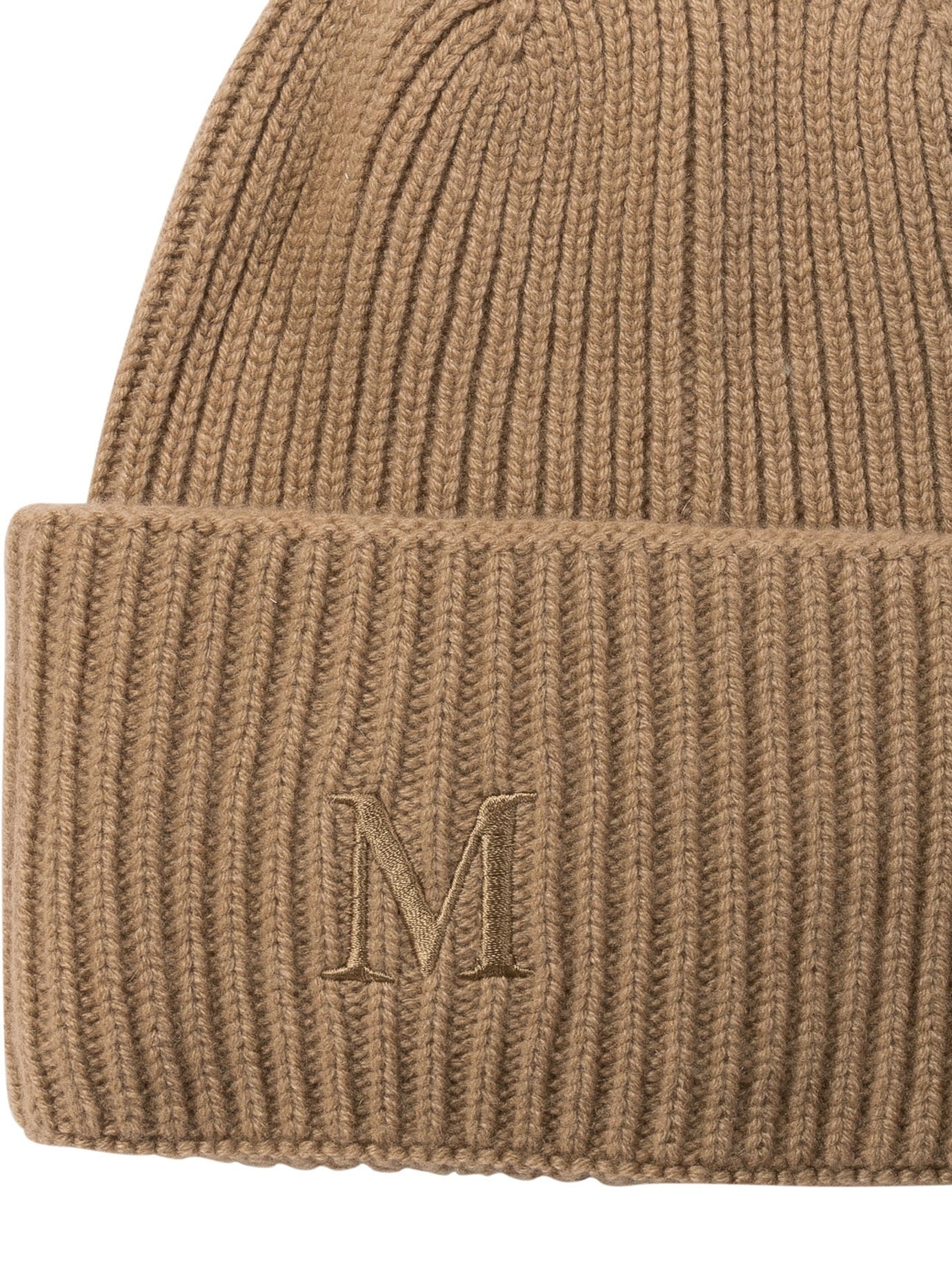 Ribbed Cashmere Beanie Hats Brown - 3