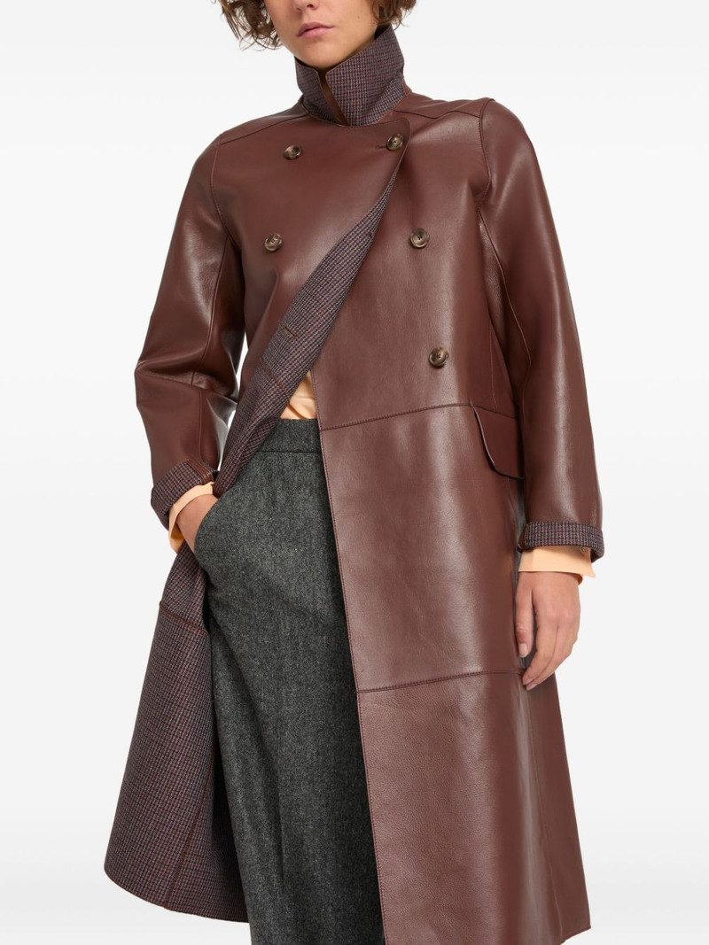 double-breasted leather coat 4