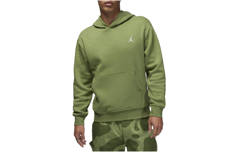 Jordan Air Jordan Brooklyn Fleece Printed Pullover Hoodie Asia Sizing 'Light Olive Green' FJ7775-340 outlook