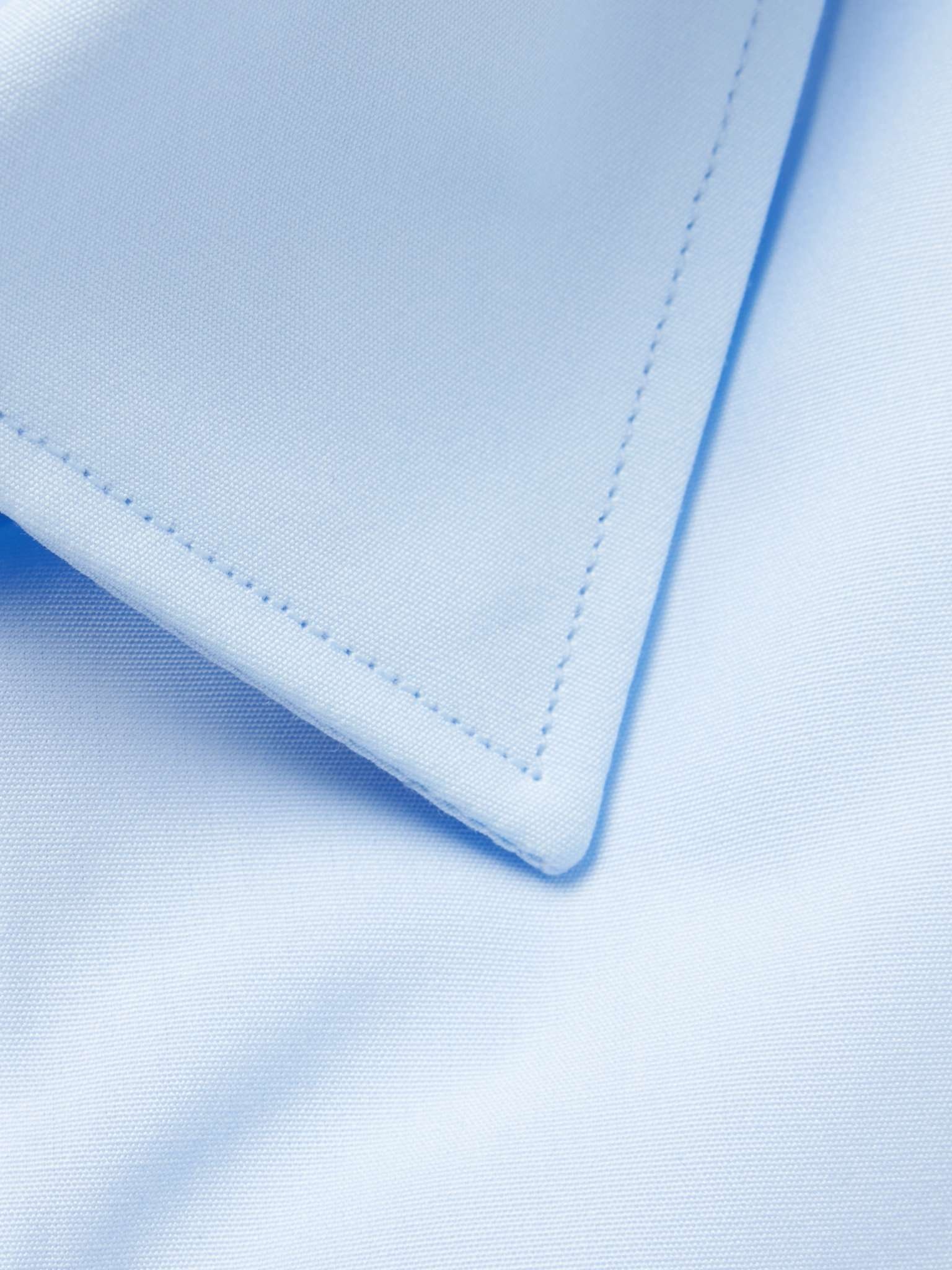 Light-Blue Slim-Fit Cotton-Poplin Shirt - 2