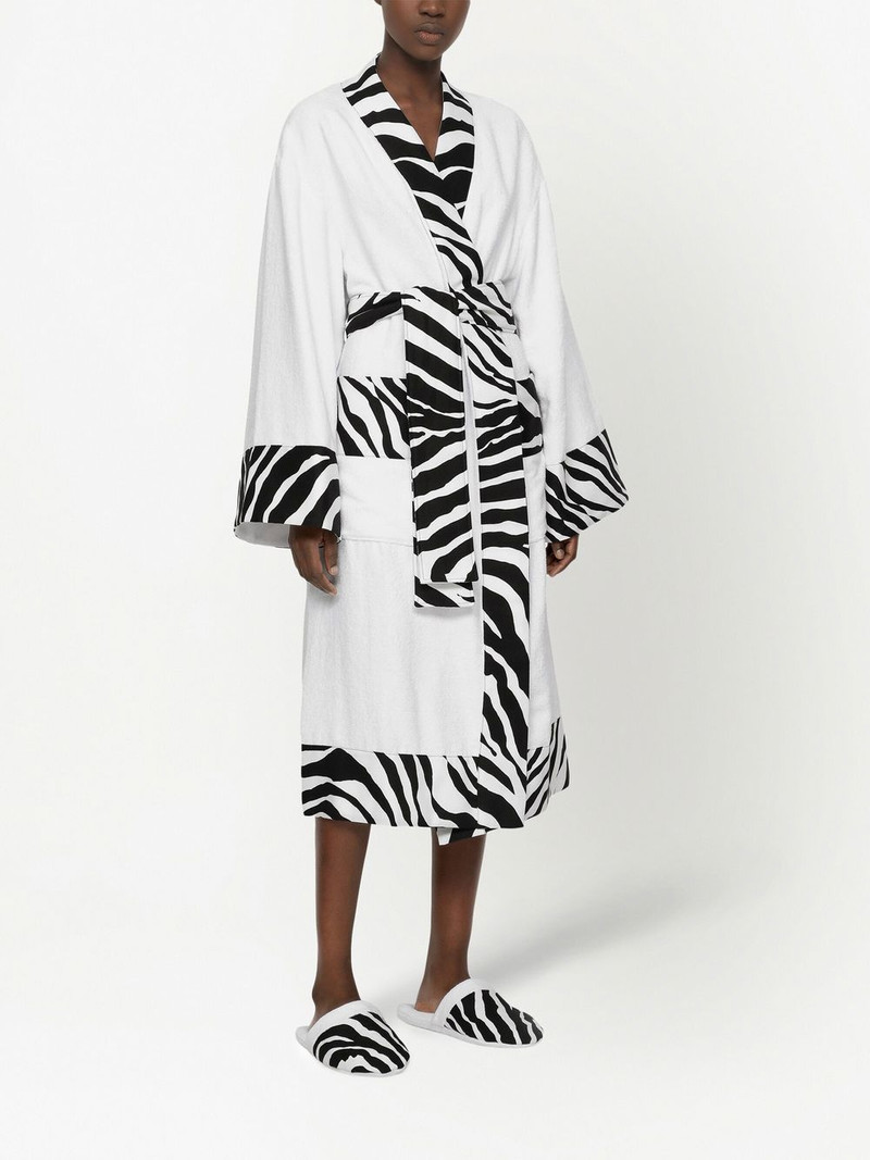 zebra-print terry slippers 5