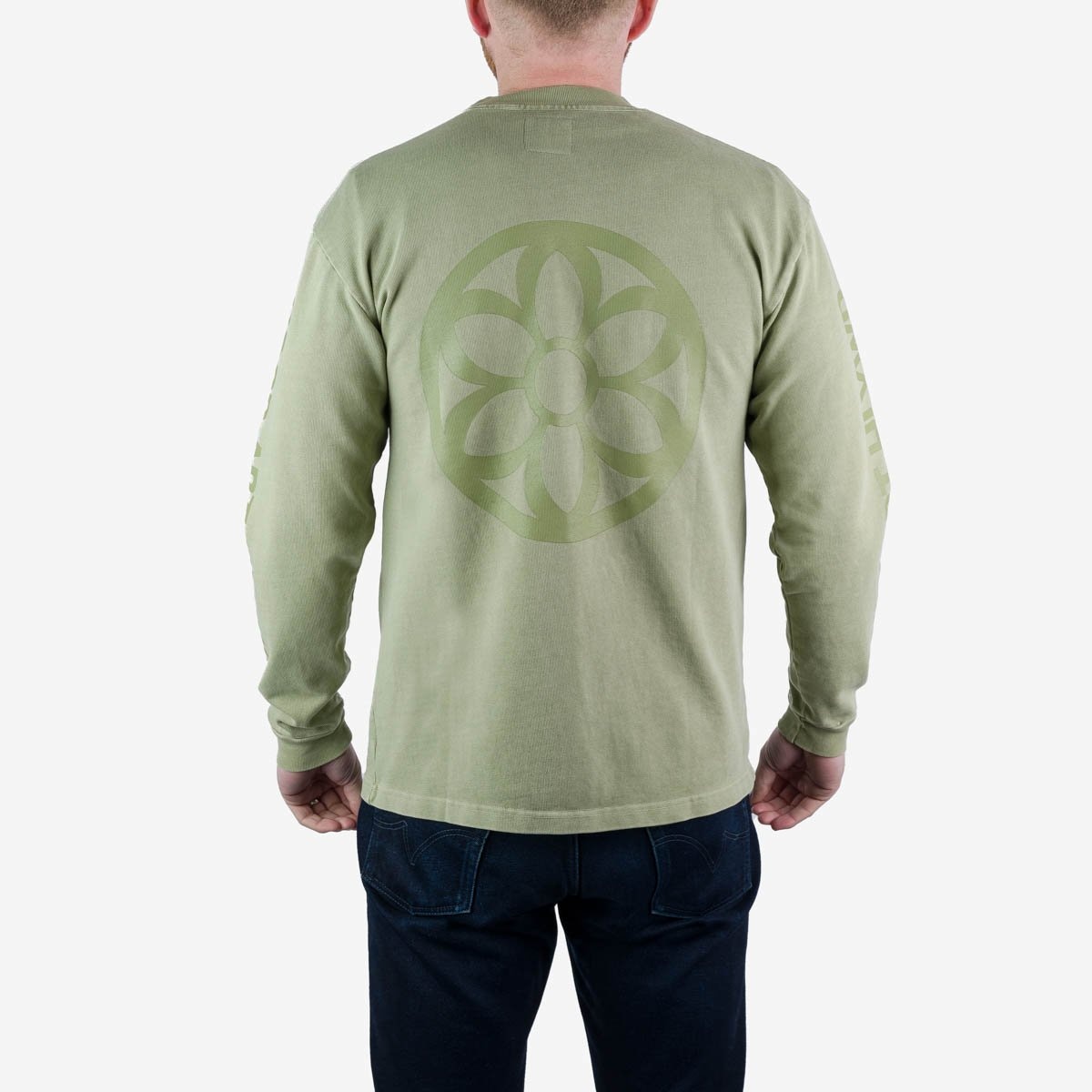 GA-LS-SGE GOOD ART HLYWD Heavyweight Long Sleeve Crew Neck T-Shirt - Sage Green - 4