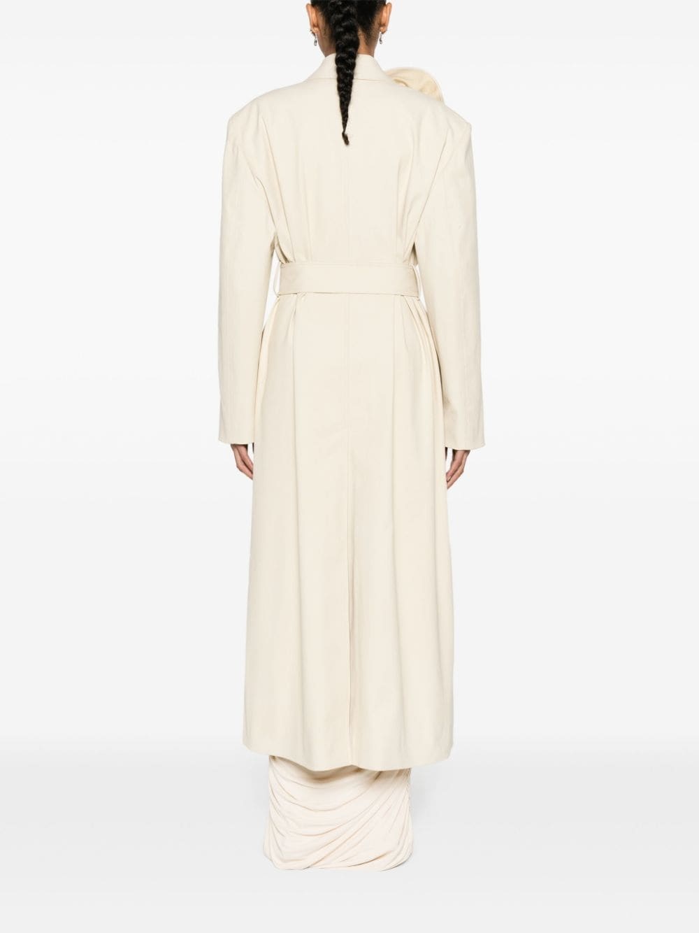 floral-appliquÃ© belted trench coat - 4