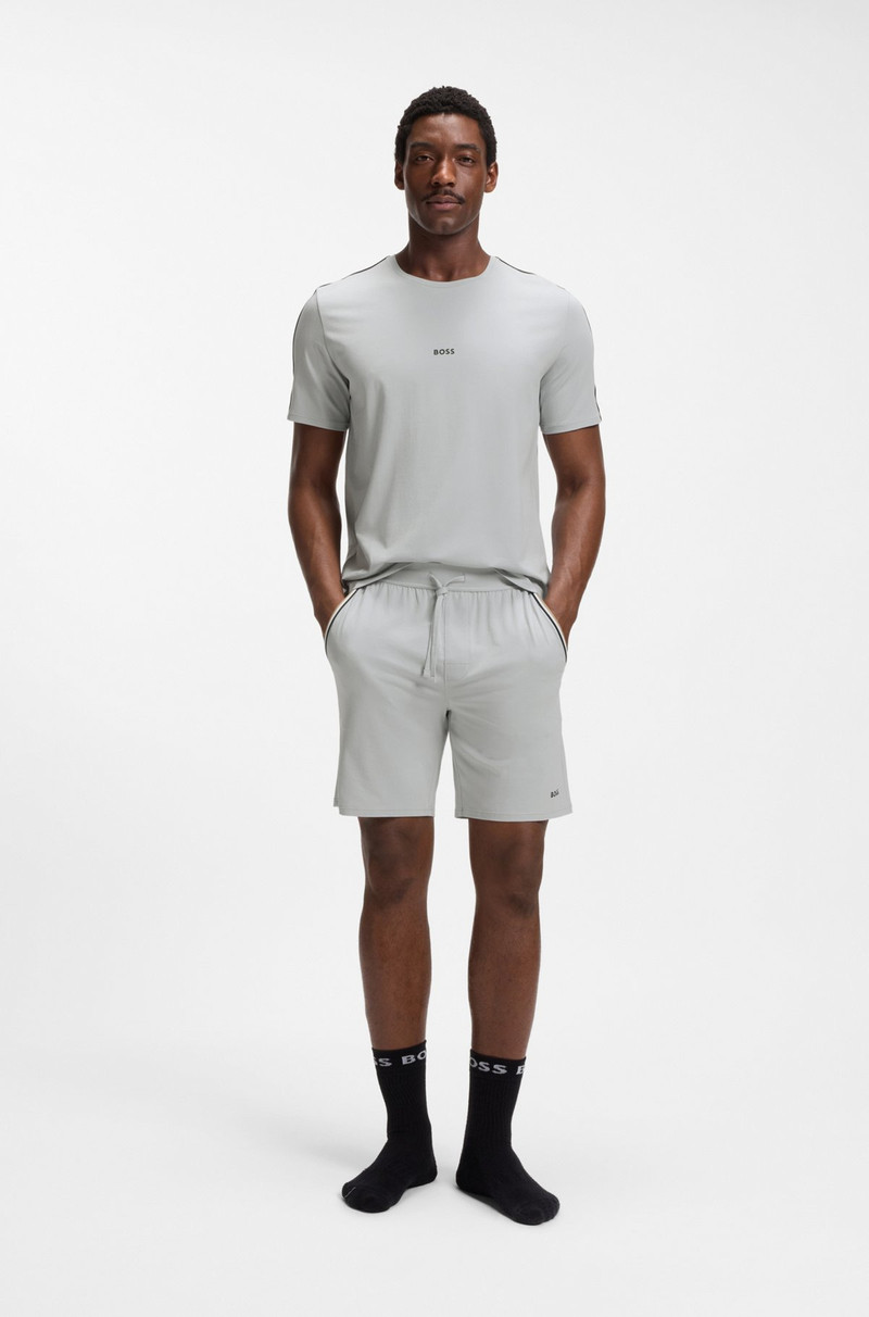 BOSS STRETCH-COTTON PYJAMA SHORTS WITH SIGNATURE-STRIPE TAPE outlook