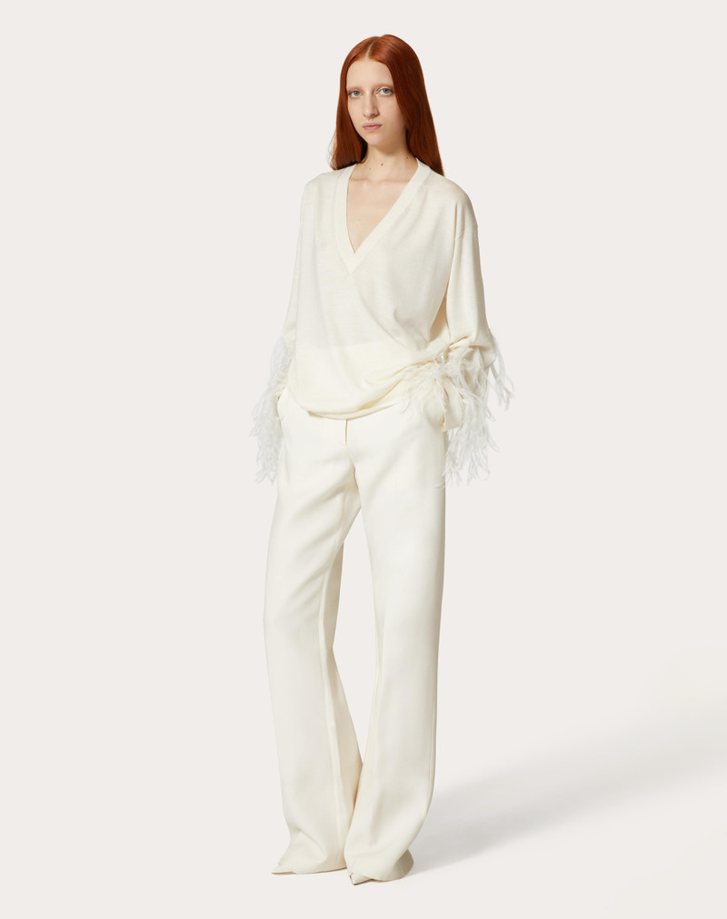 Valentino WOOL SWEATER WITH FEATHERS outlook