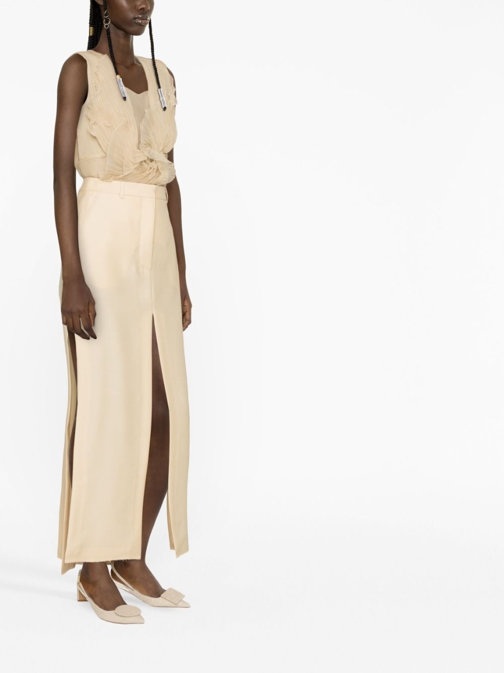 A-line slit maxi skirt - 3