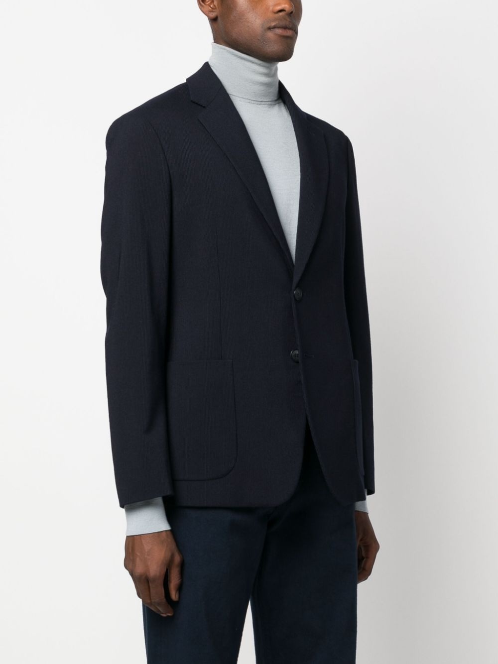 micro-cannetÃ© effect notched-lapel blazer - 3