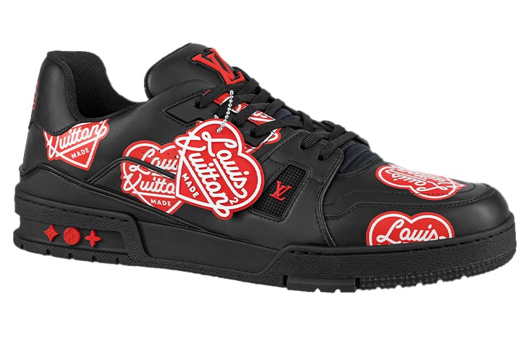 LOUIS VUITTON x Nigo Trainers 'Black with Red Logo Hearts' 1A9JAZ - 2