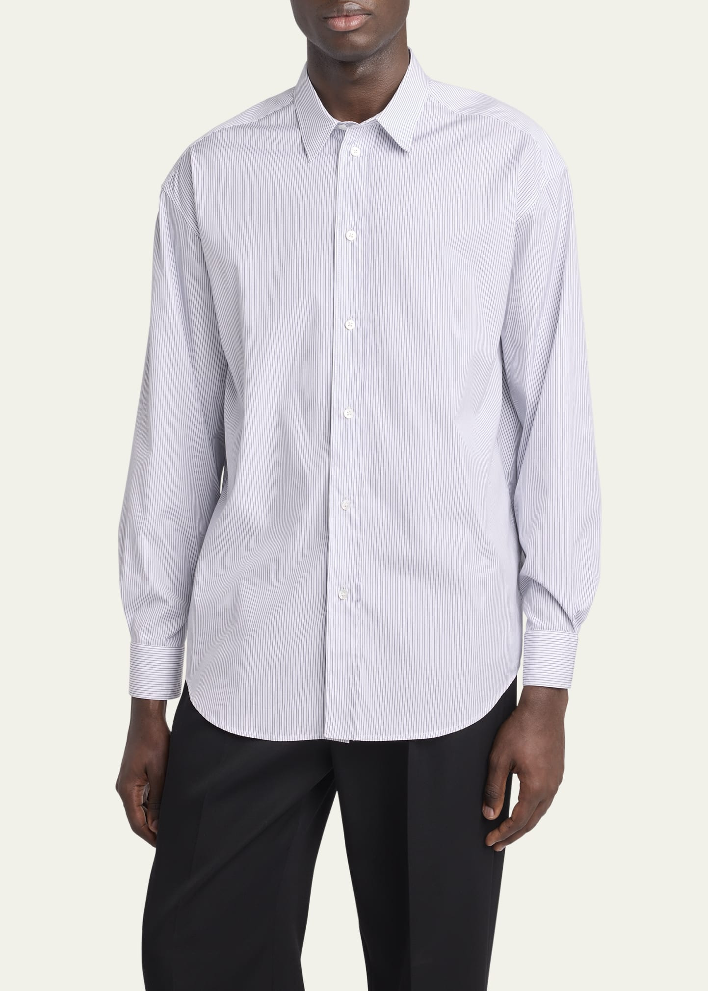Men's Cotton Micro-Stripe Button-Down Shirt - 4