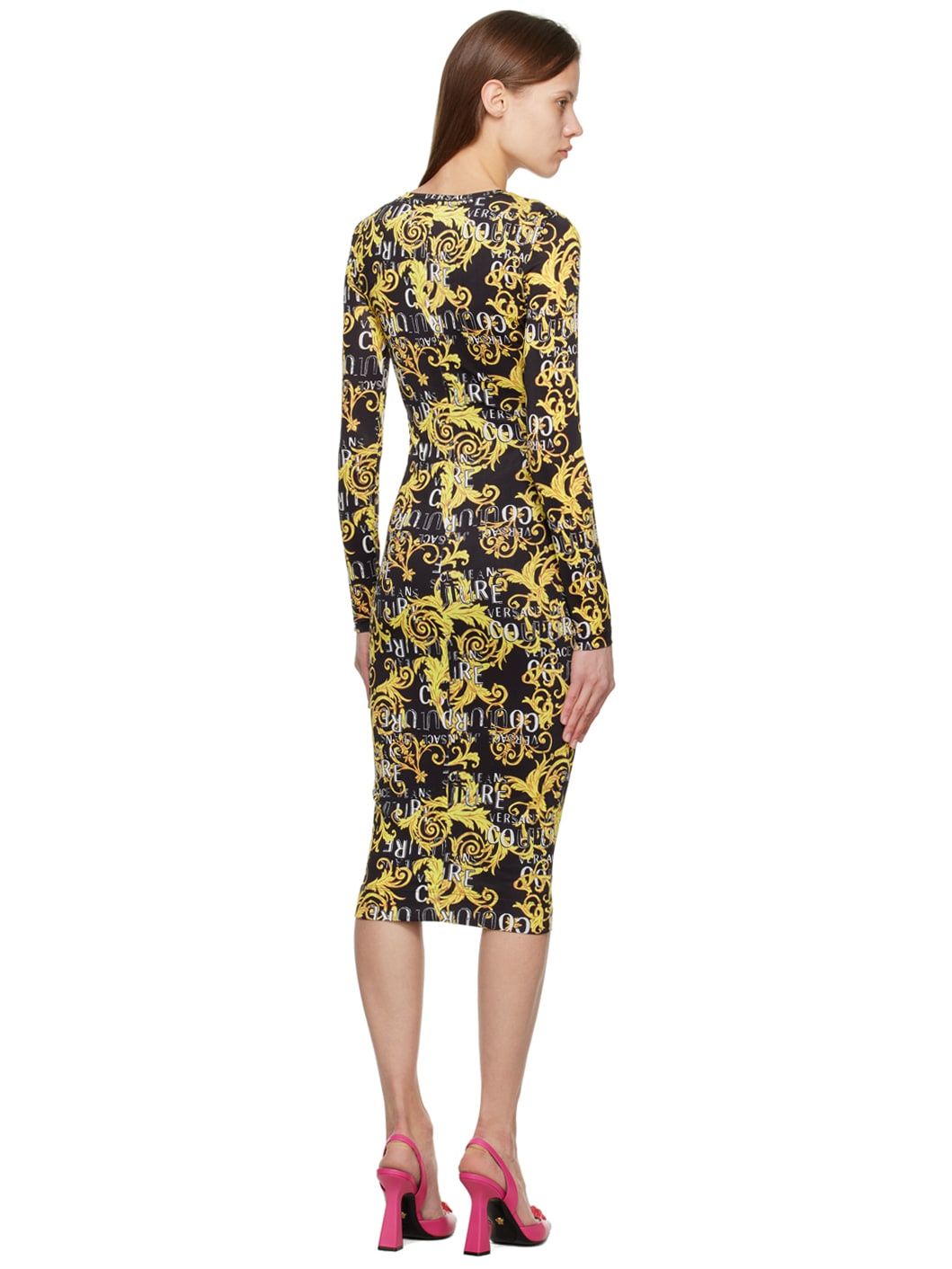 Black Graphic Midi Dress - 3