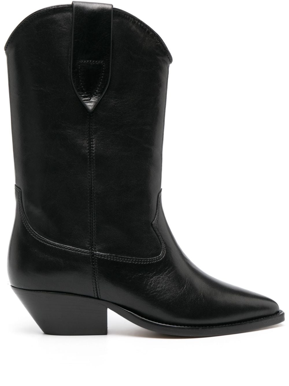 leather block-heel boots - 1