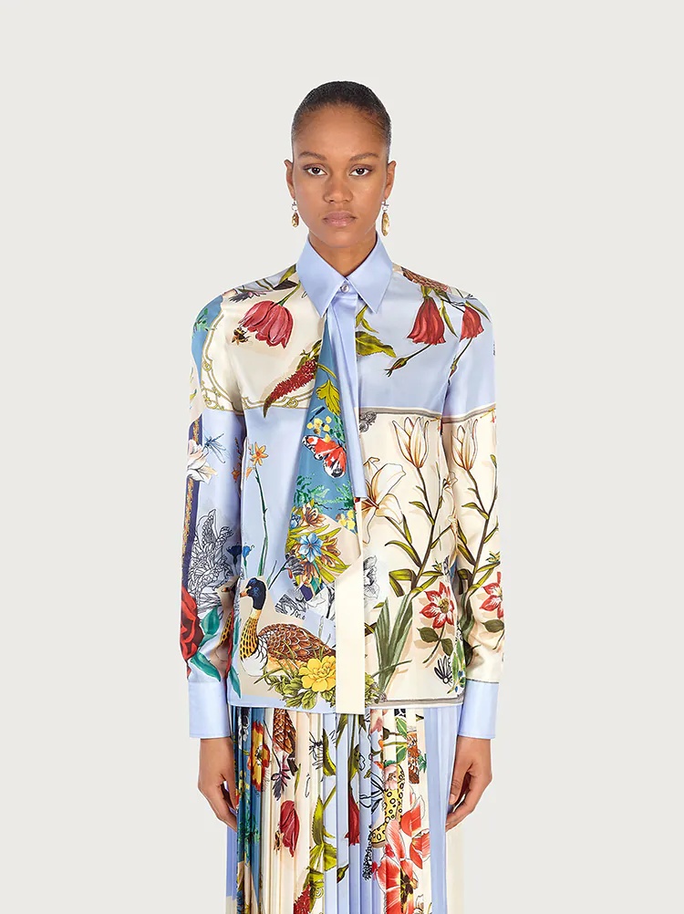 SILK SHIRT WITH JABOT - 2