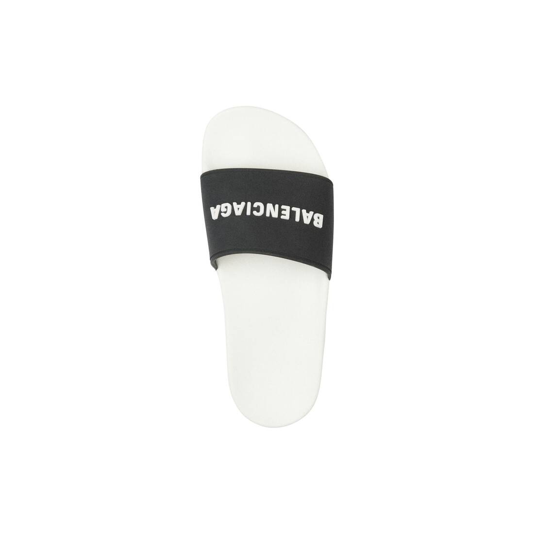 Women's Pool Slide Sandal in White/black - 5