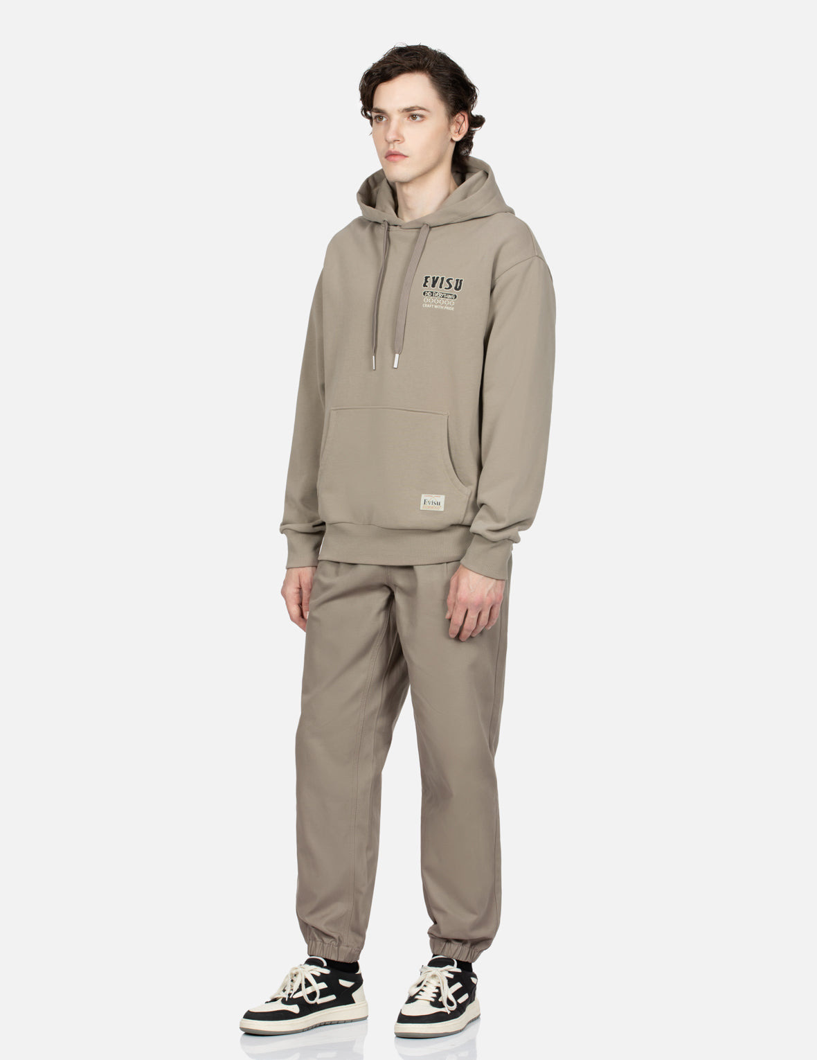 KAMON AND LOGO EMBROIDERY WOVEN JOGGER PANTS - 4