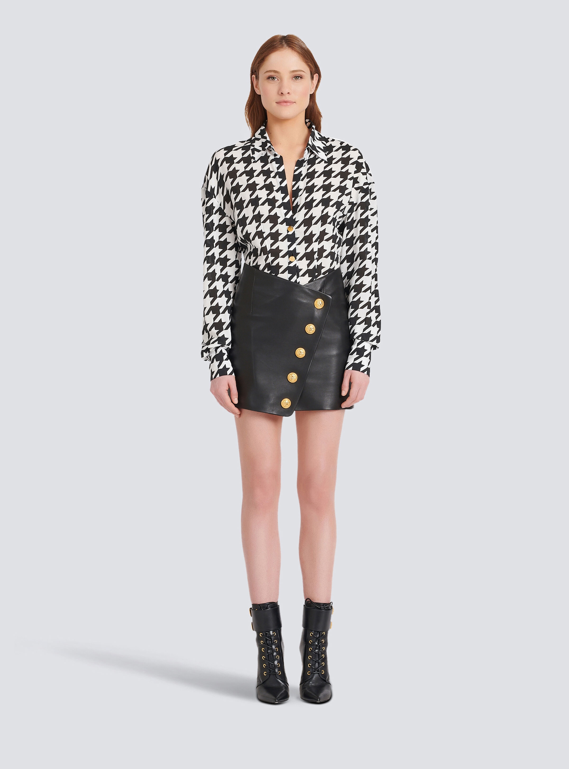 Short leather skirt - 3