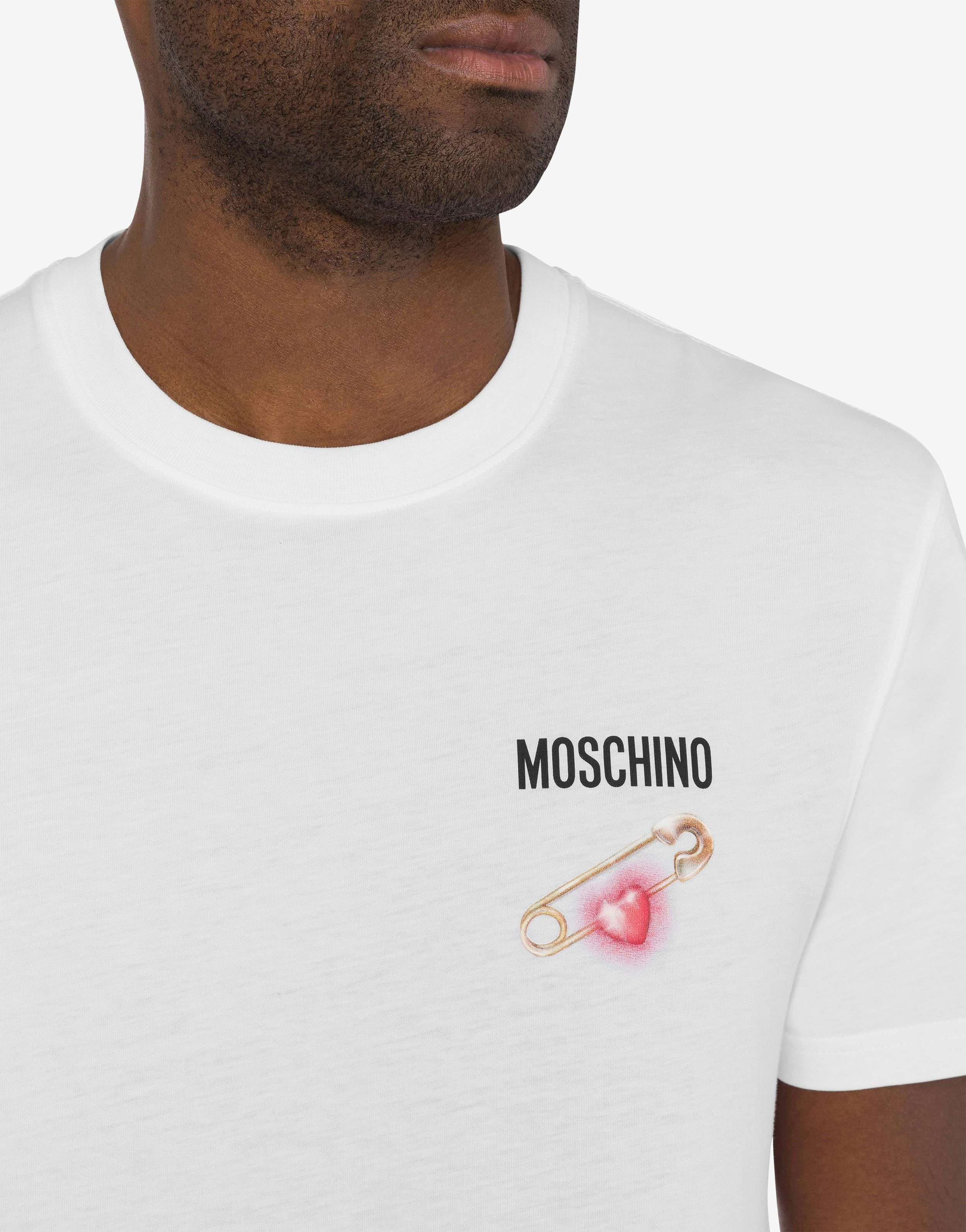 ORGANIC JERSEY T-SHIRT HEART SAFETY PIN - 4