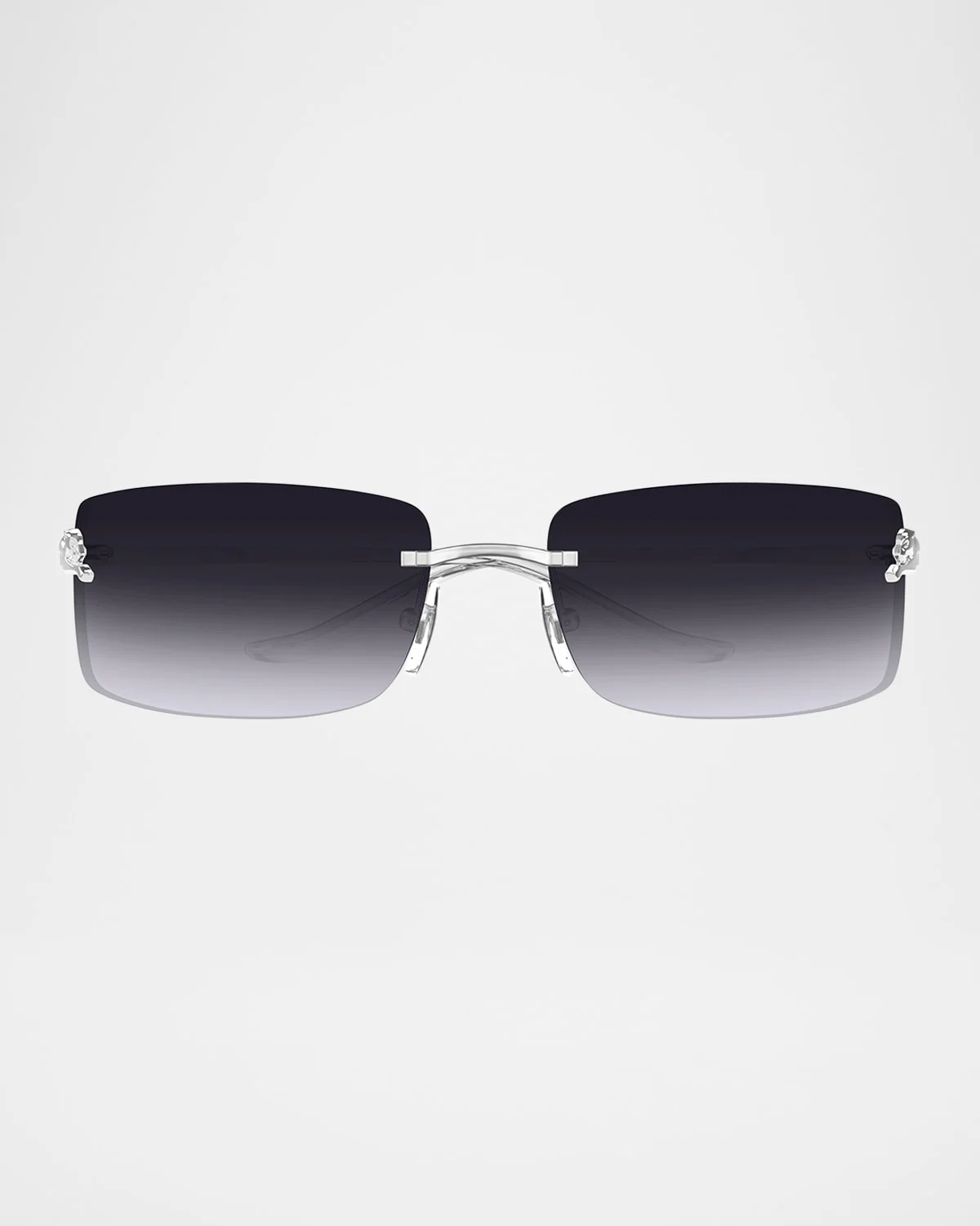 panther rimless rectangle metal sunglasses - 1