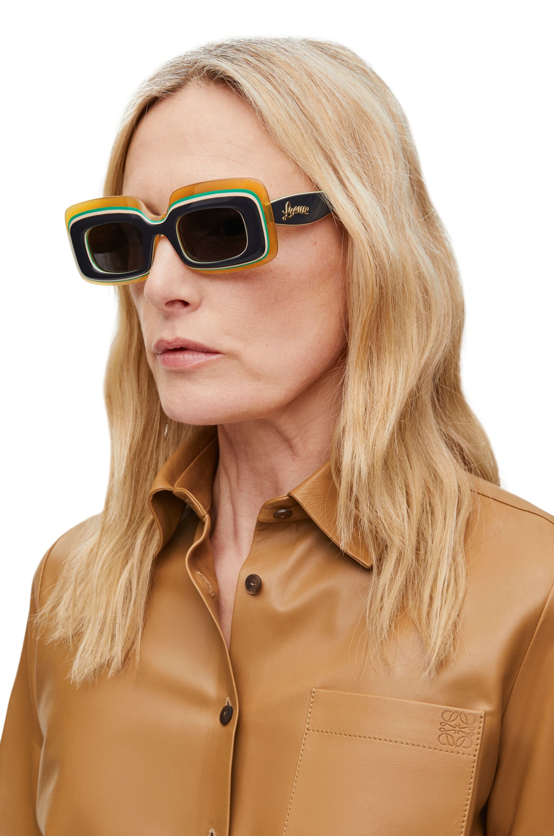 Multilayer Rectangular sunglasses in acetate - 3