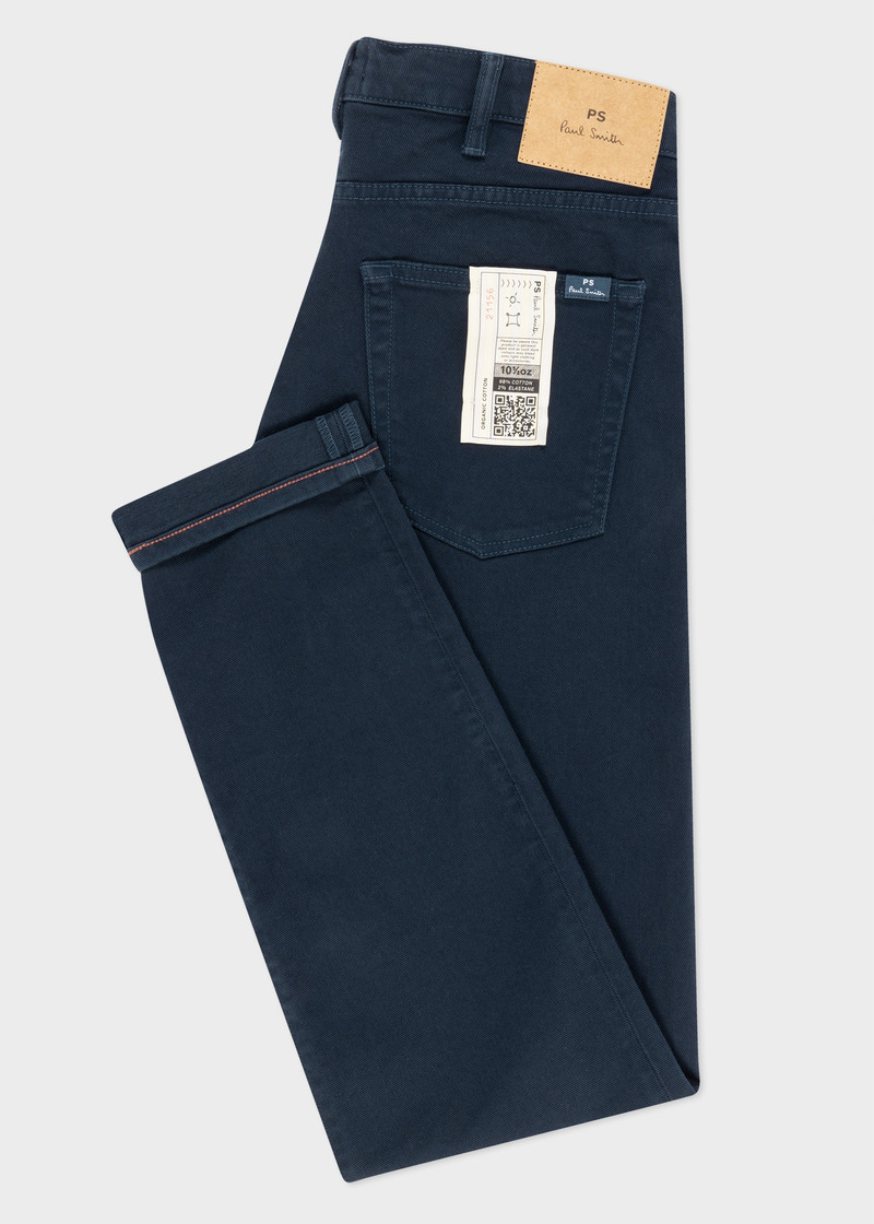 Paul Smith Tapered-Fit Garment Dyed Navy Jeans outlook