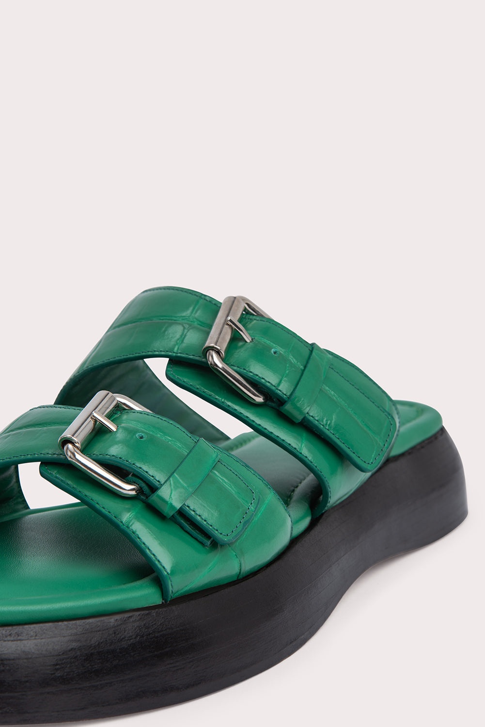 Wyatt Clover Green Maxi Croco and Nappa Leather - 4