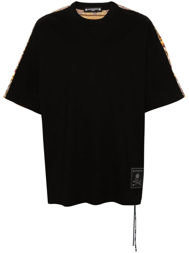 logo-patch striped cotton T-shirt 1