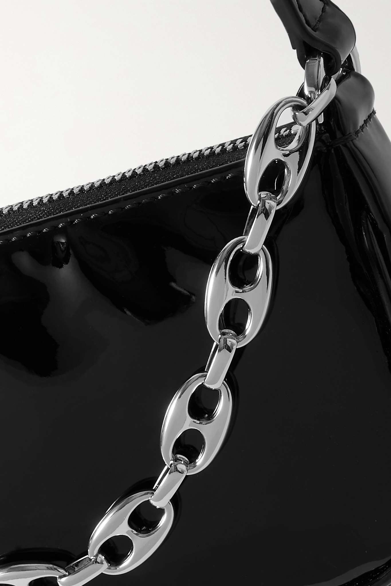 Rachel mini chain-embellished patent-leather shoulder bag - 4