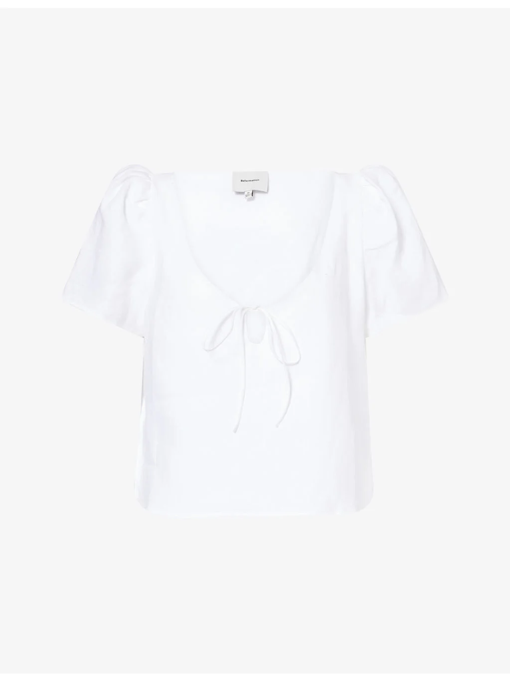 Mayla Tie-Front Linen Top - 1