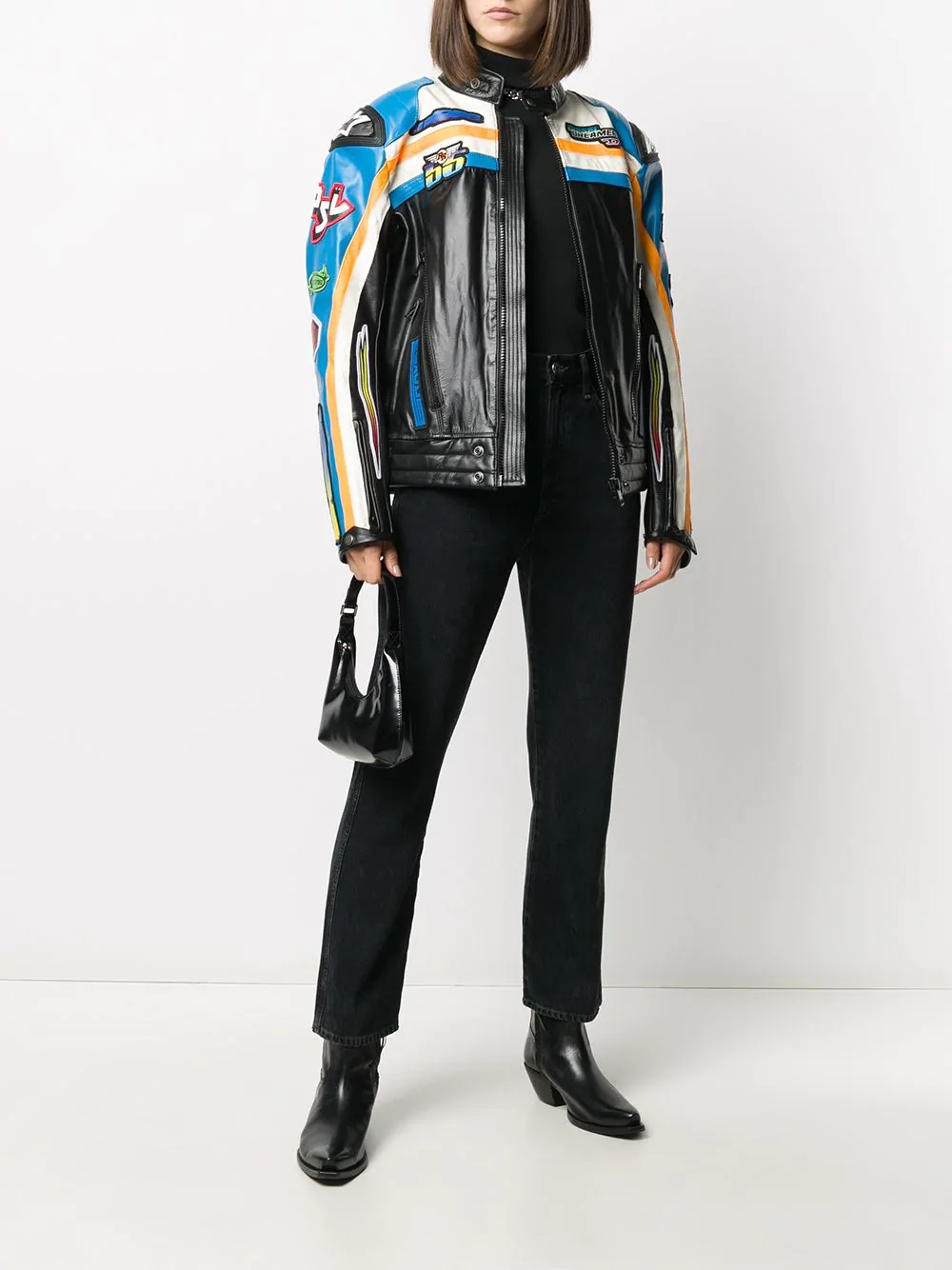 racer patch biker jacket - 3