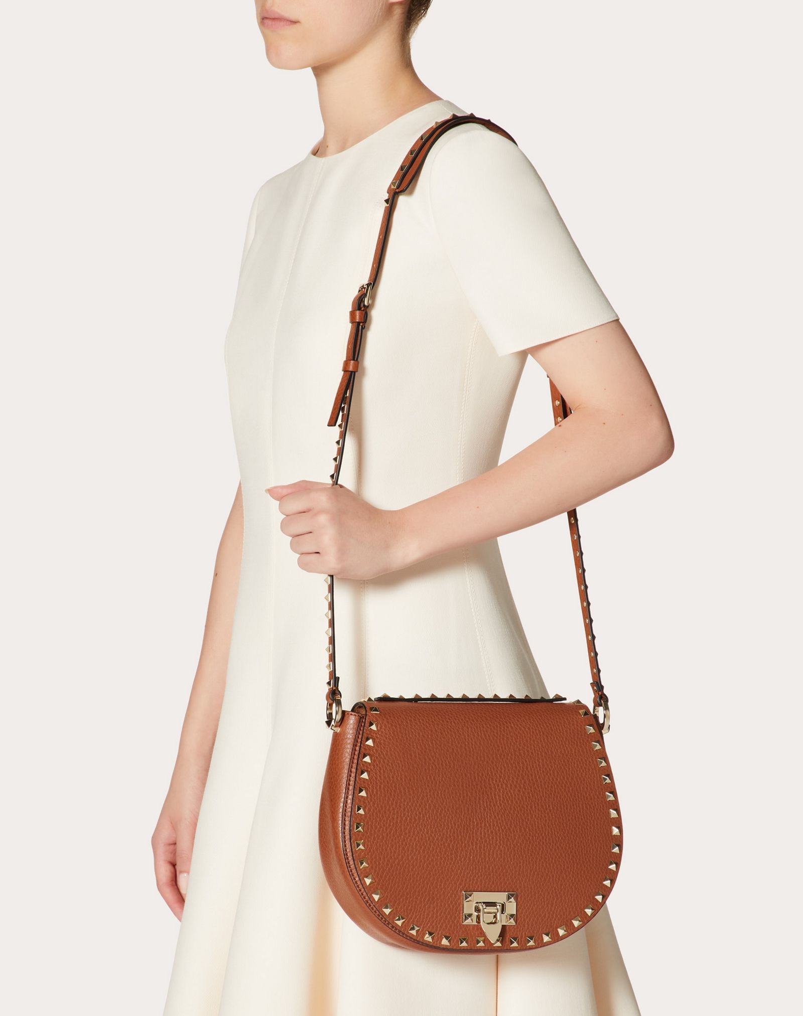 Rockstud Grainy Calfskin Crossbody Bag - 6