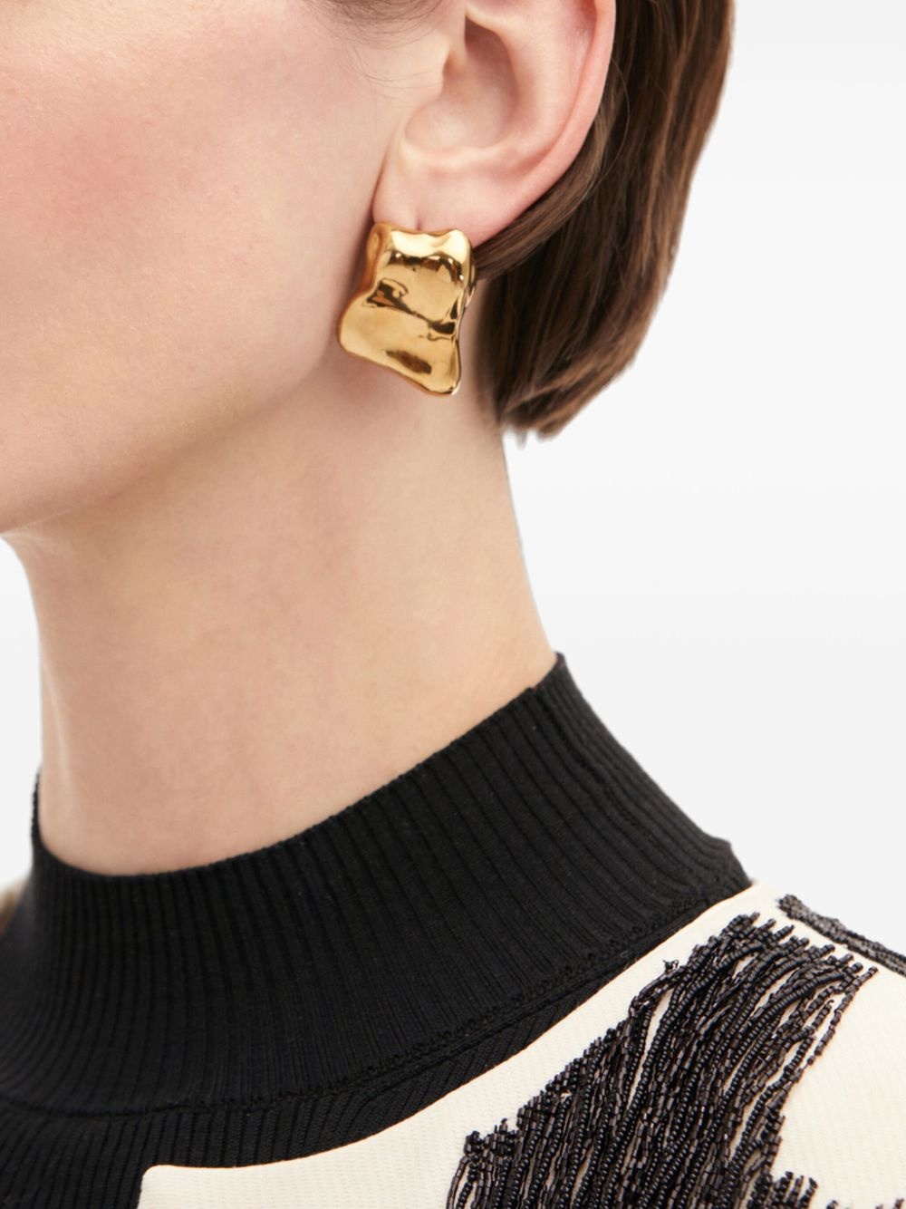 sculpted clip-on earrings - 2