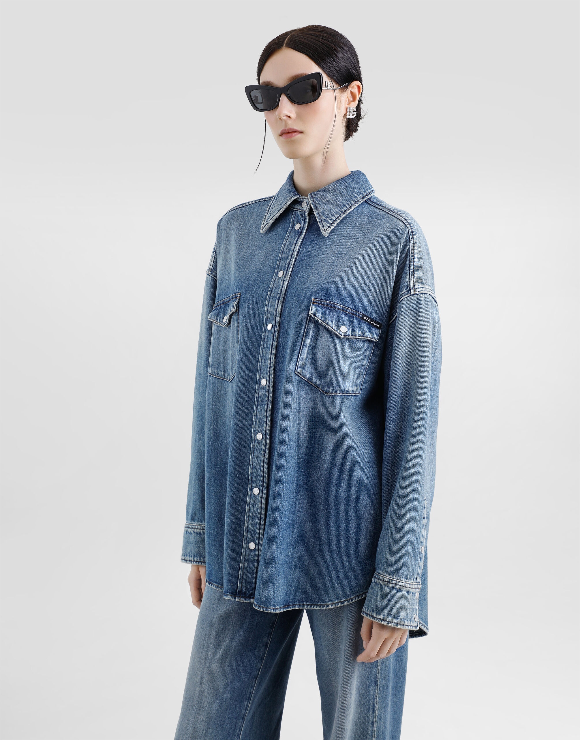 Oversize denim shirt - 4