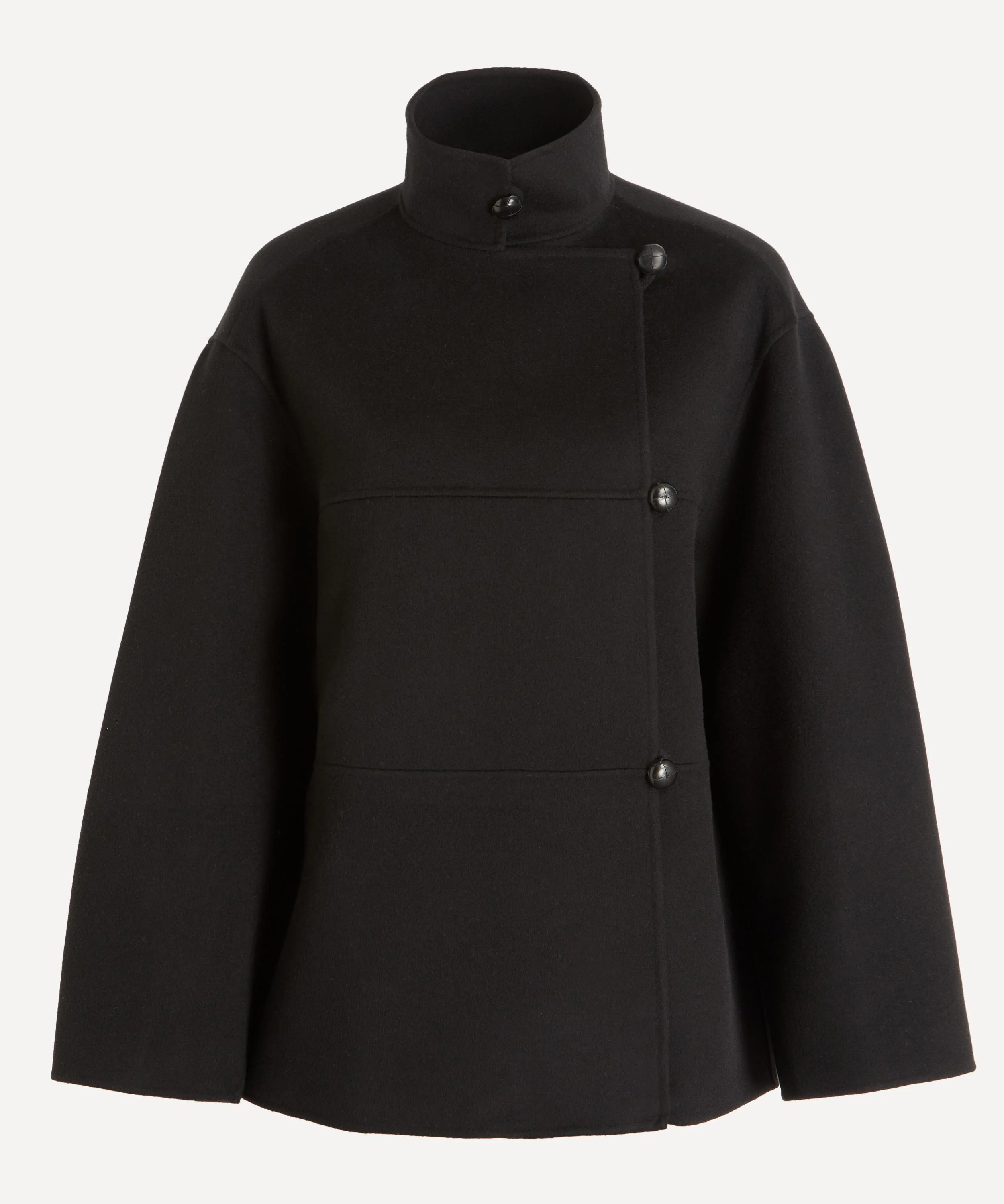 Black Double-Faced Wool Jacket - 1