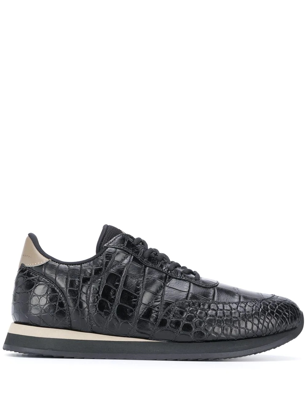 crocodile pattern low-top sneakers - 1