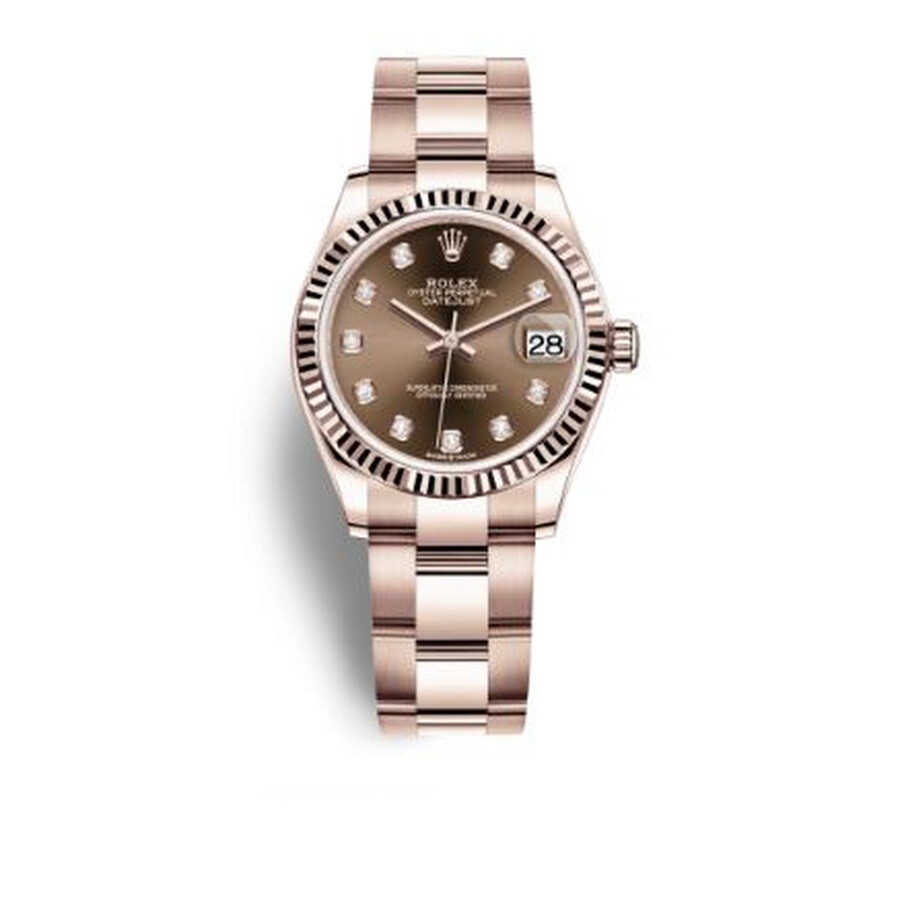 Rolex Datejust 31 Chocolate Diamond Dial Ladies 18kt Everose Gold Oyster Watch 278275CHDO - 1