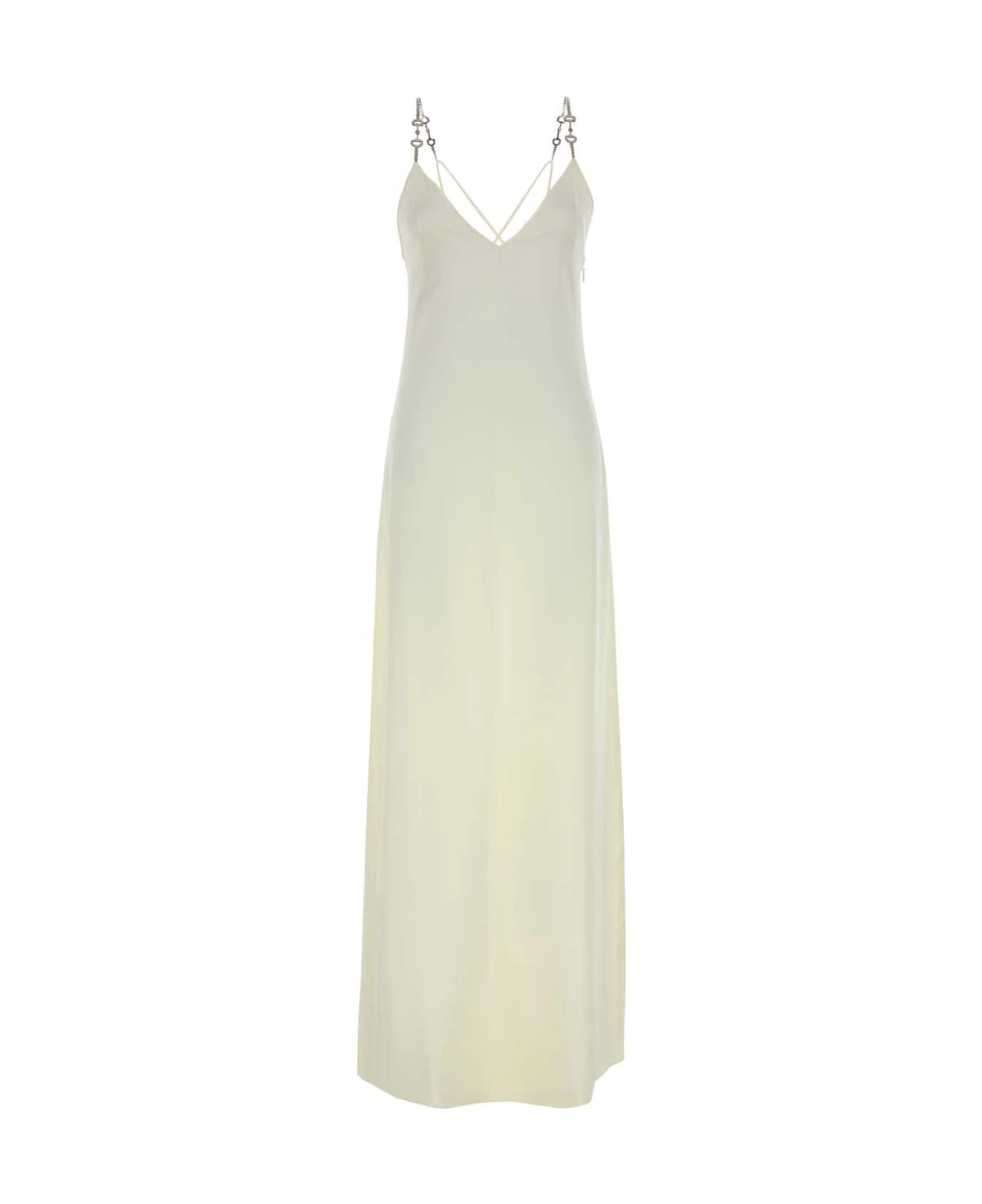 Ivory Satin Long Dress - 1