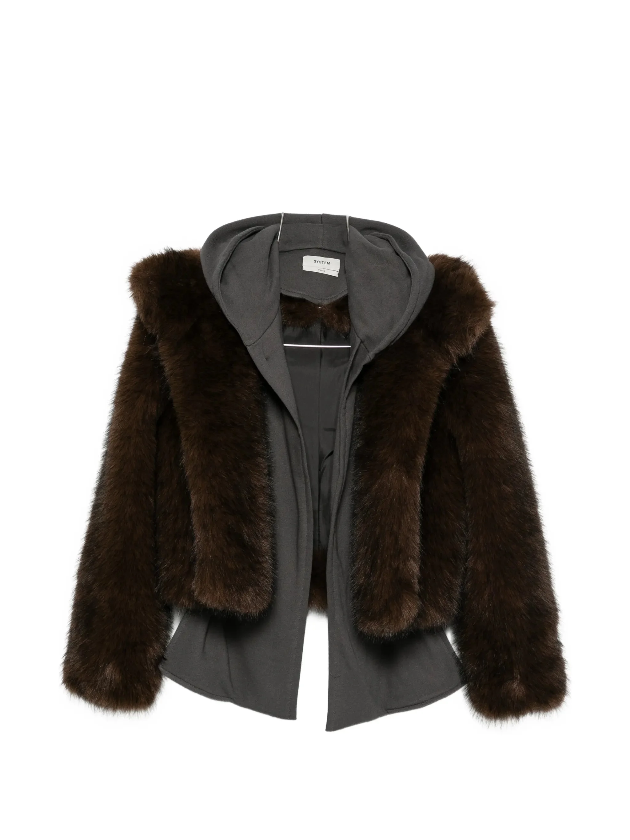 System Faux-fur Hooded Jacket - 1