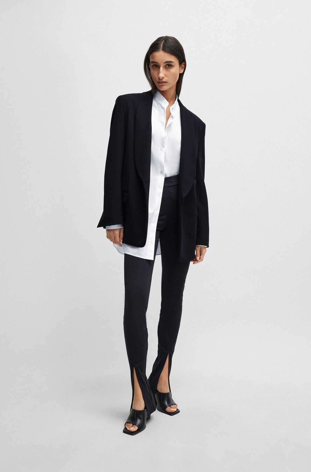 NAOMI X BOSS OVERSIZED BLAZER WITH SHAWL COLLAR - 3