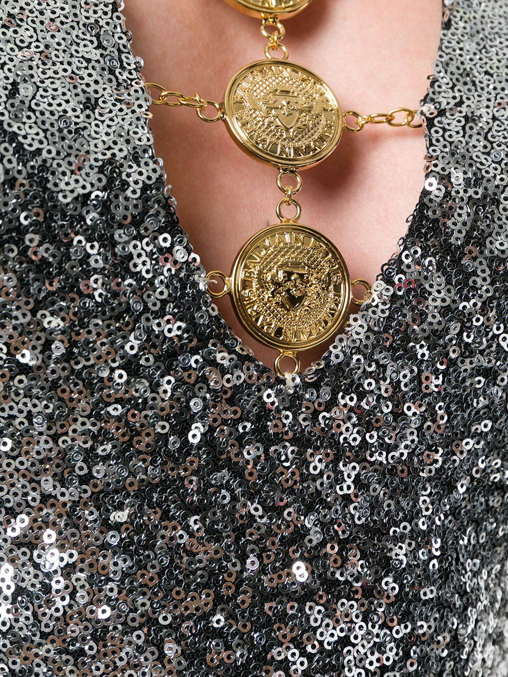 embellished sequined dress - 5