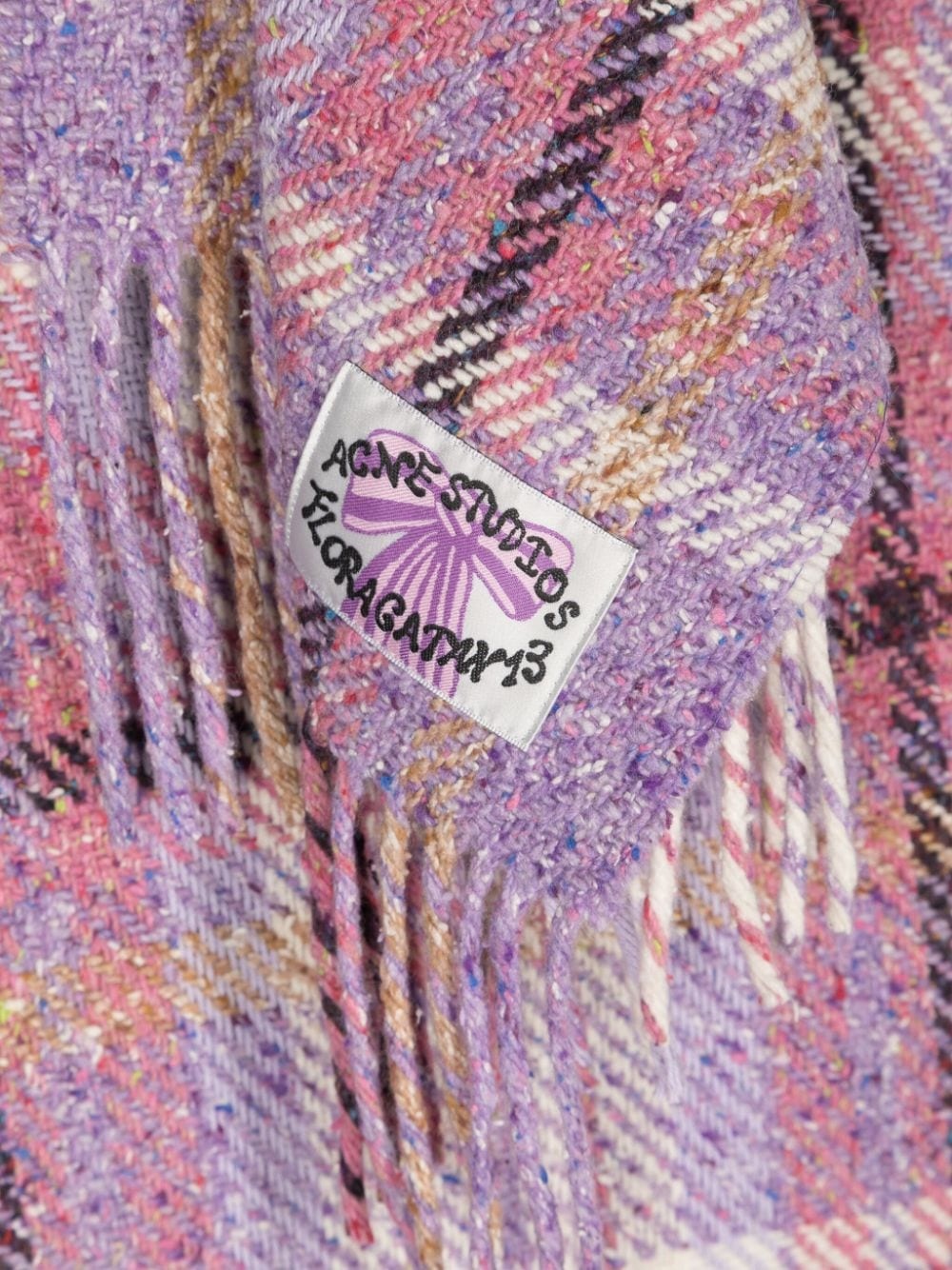 check-print wool scarf - 3