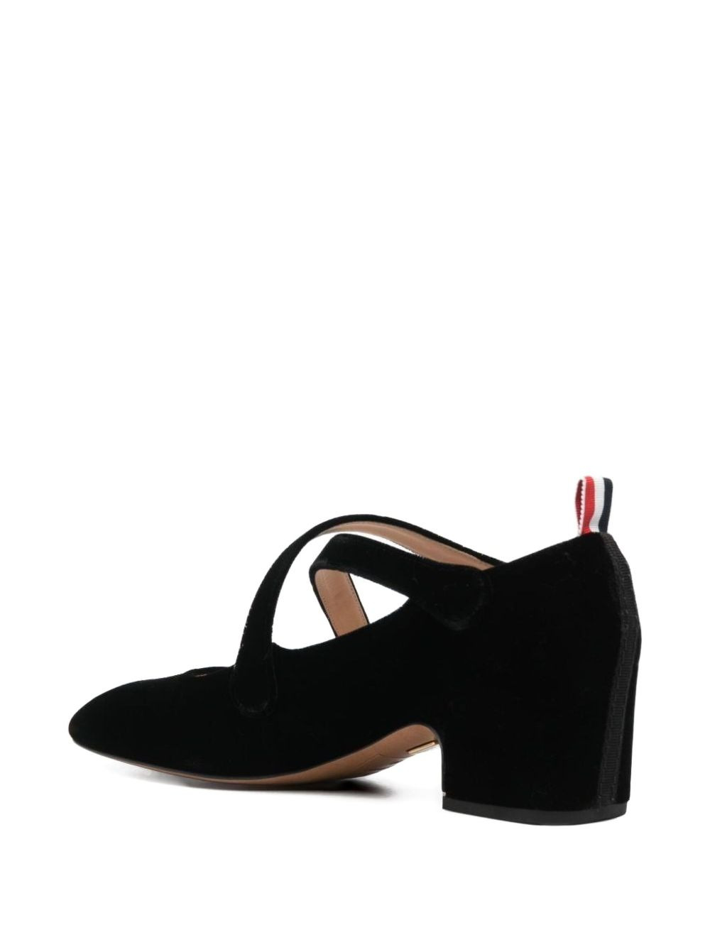 CRISS CROSS BUTTONS THOM JOHN W/ 40MM BLOCK HEEL IN VELVET - 4