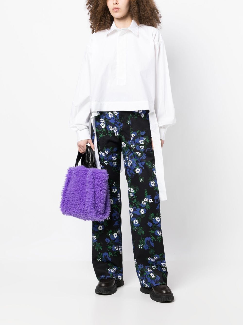 all-over floral-print trousers - 2