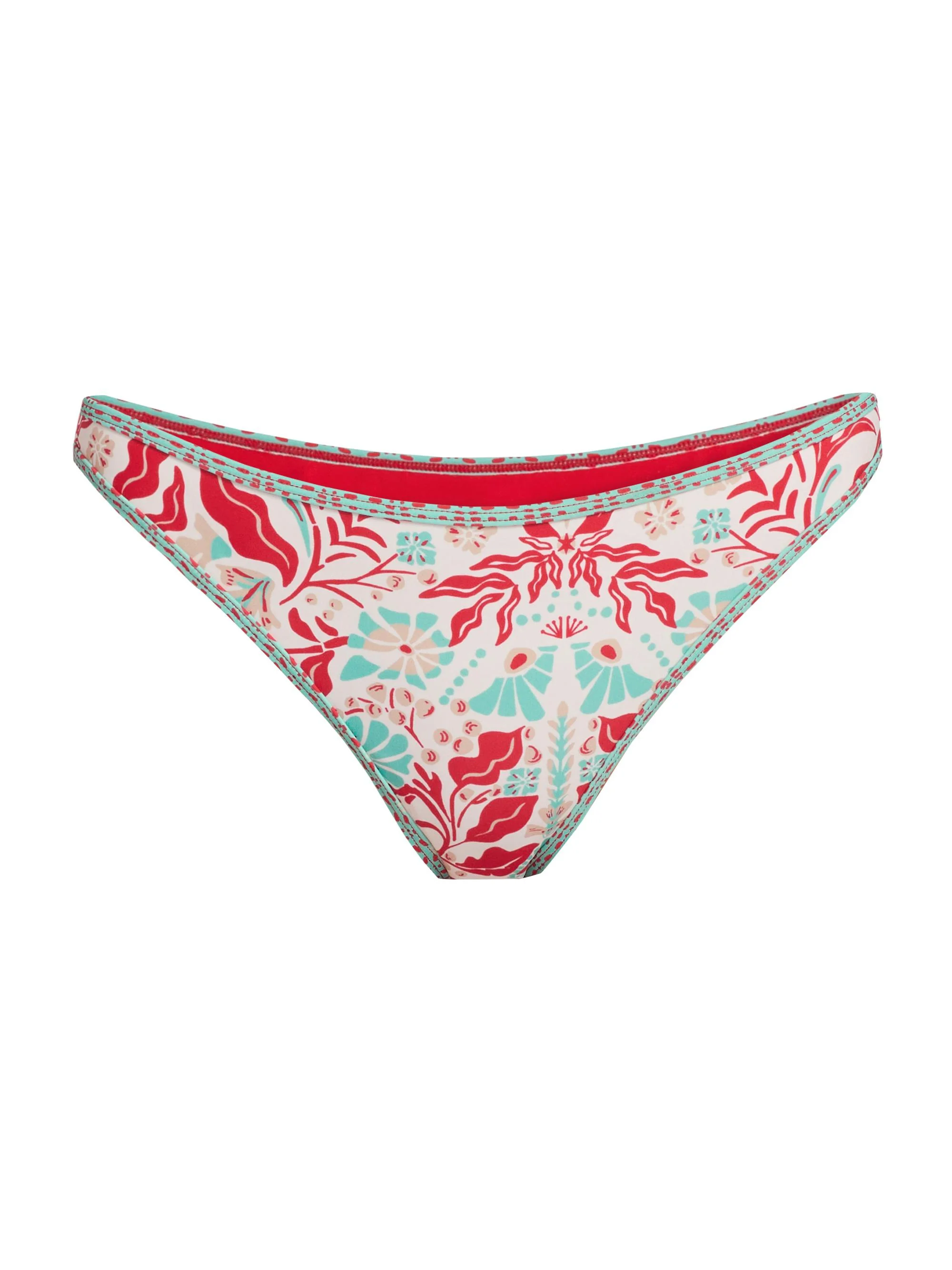 Women's Isla Floral Bikini Bottom - Flame Combo - 1