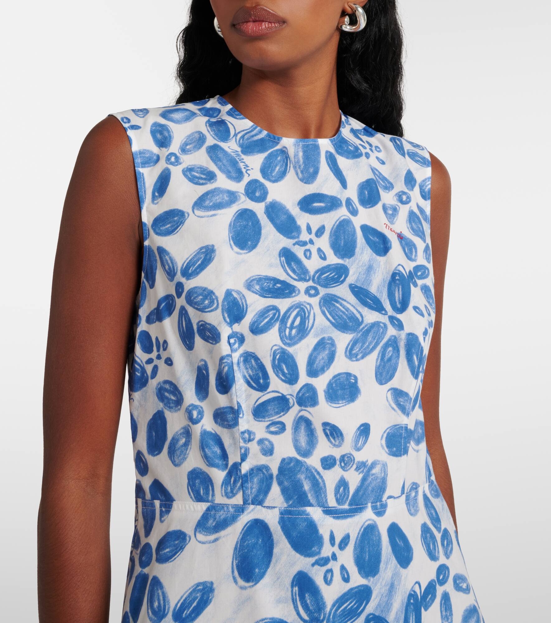 Printed cotton midi dress - 4