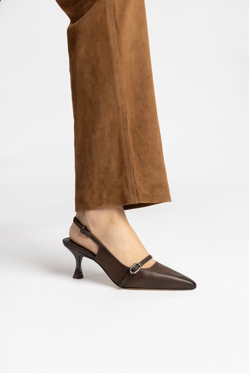 Larroudé Ines Pump In Brown Shadow Leather outlook