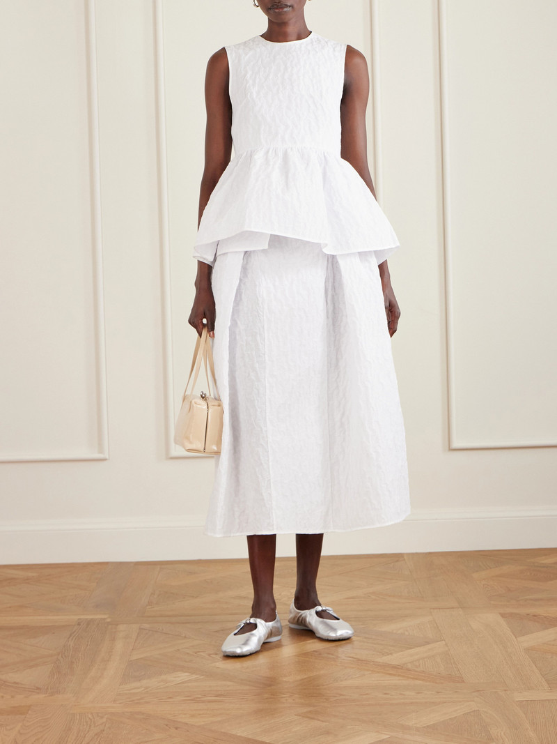 CECILIE BAHNSEN Fabiola Cotton-blend Cloqué Midi Skirt outlook