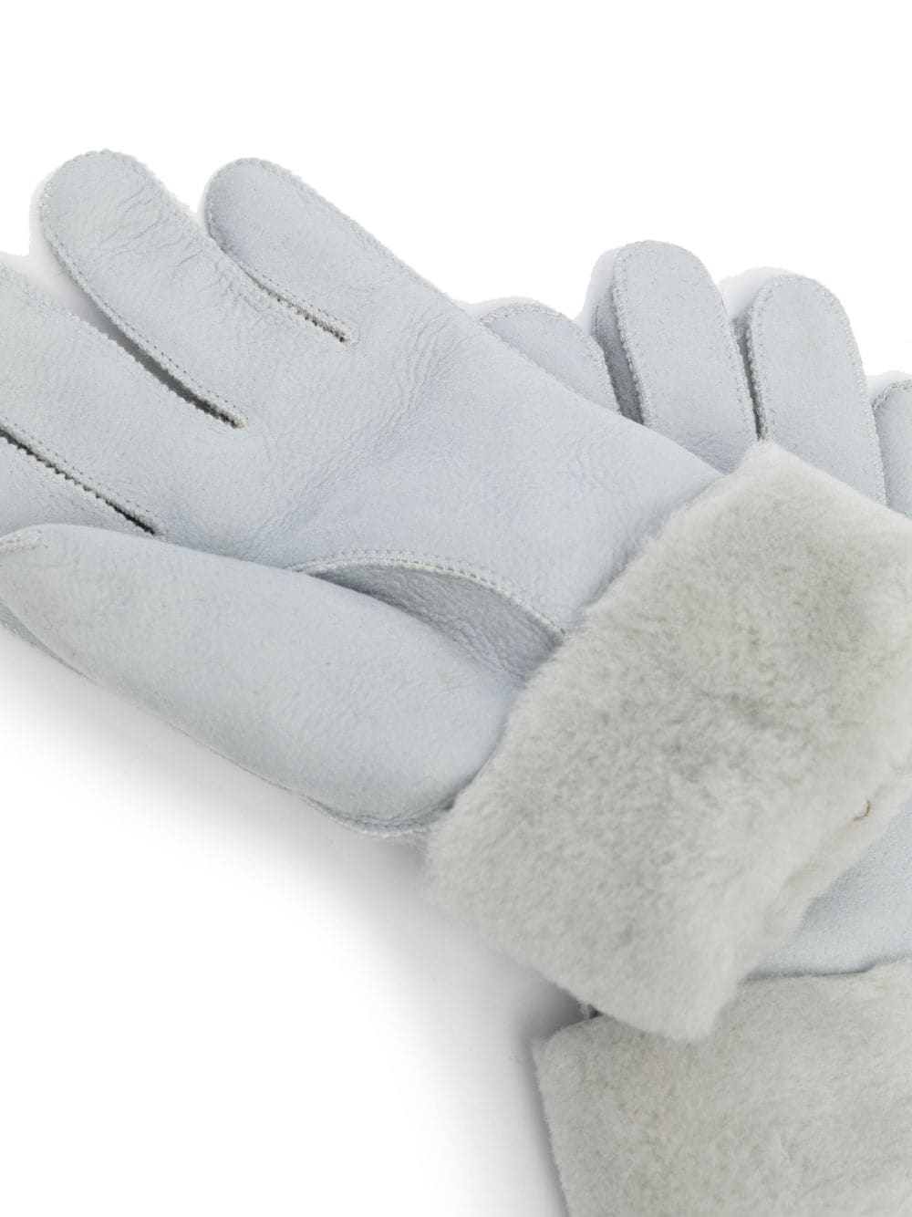 decorative-stitching shearling gloves - 2