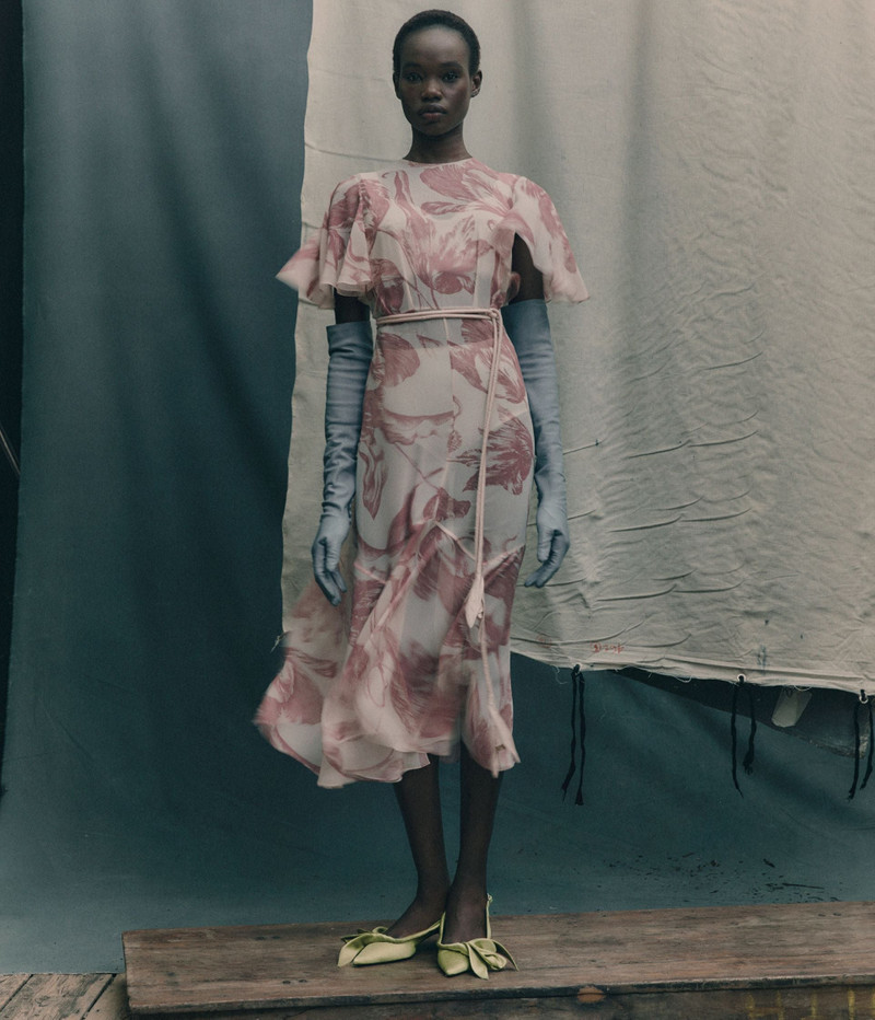 Erdem FLORAL PRINT SILK VOILE MIDI DRESS outlook