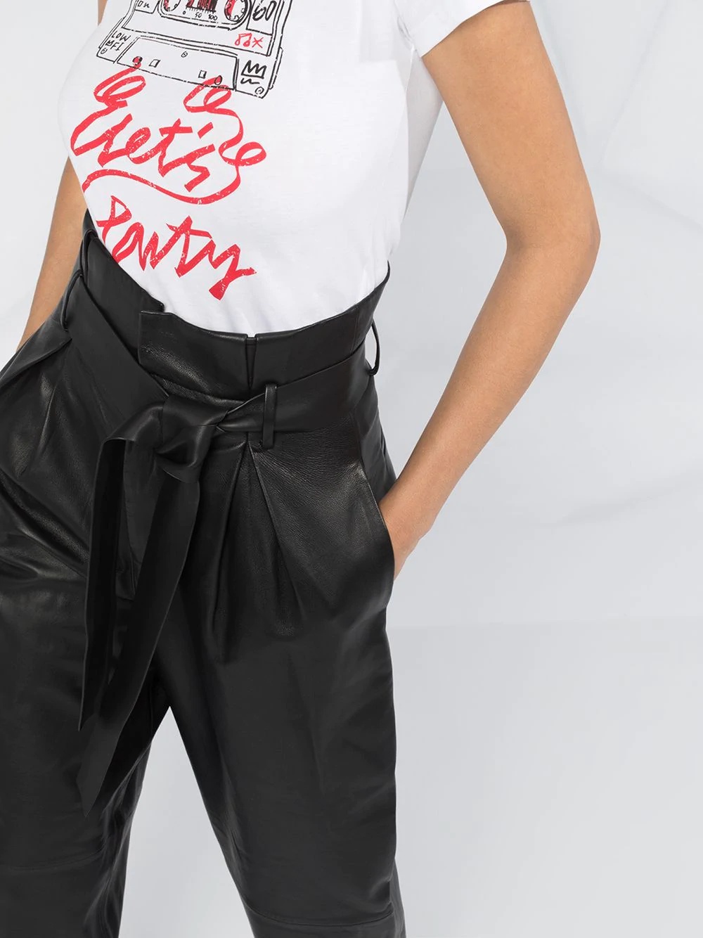 leather paperbag trousers - 5