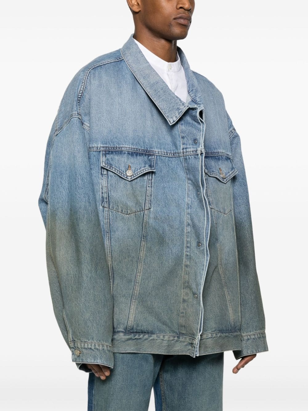 mid-wash denim jacket - 3