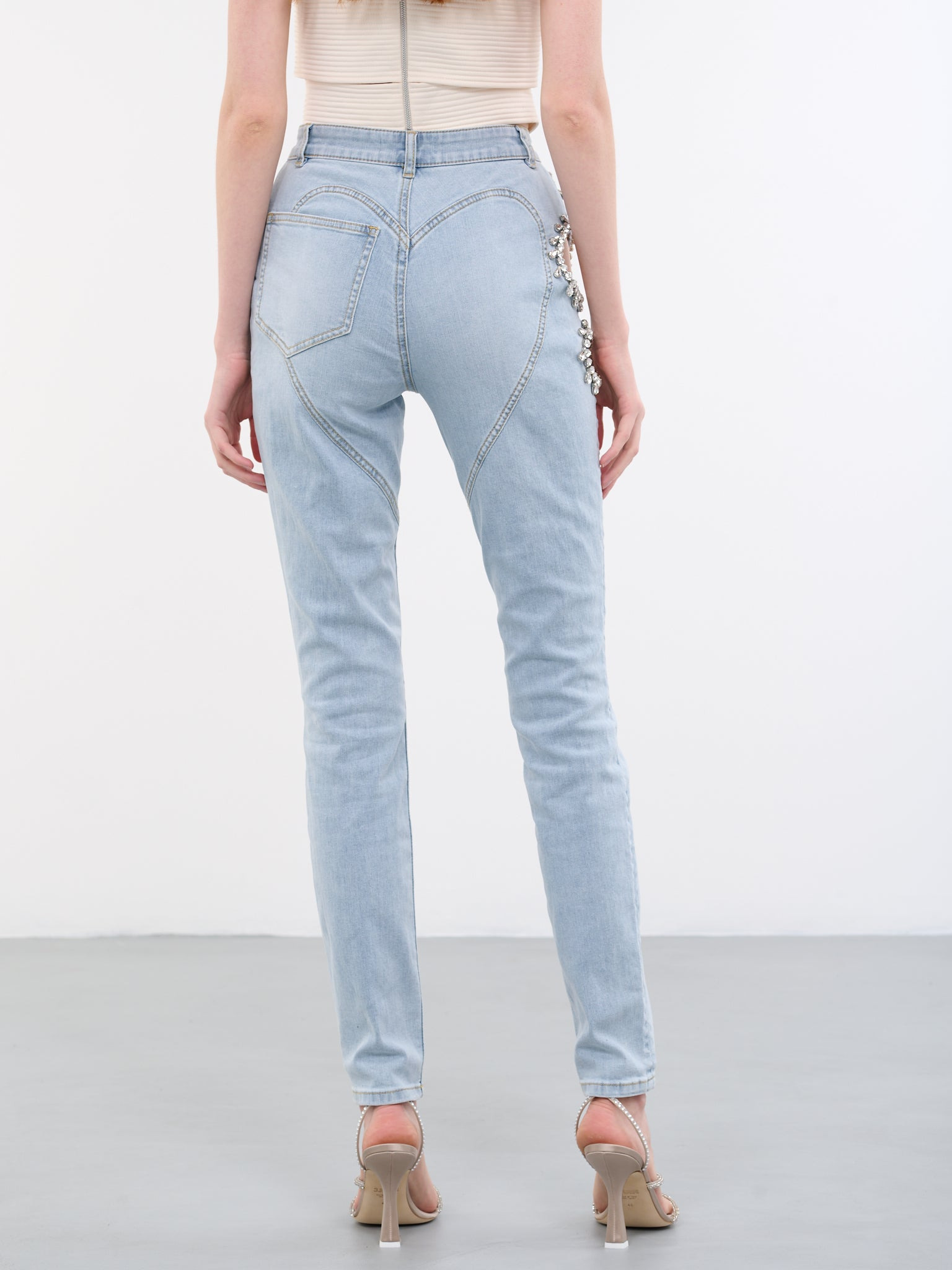 Crystal Grape Cut-Out Jeans - 3